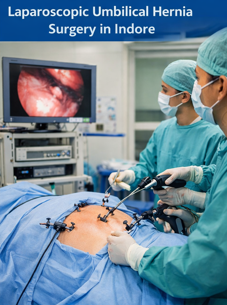 laparoscopic umbilical hernia surgery in indore, experienced hernia doctor in indore
